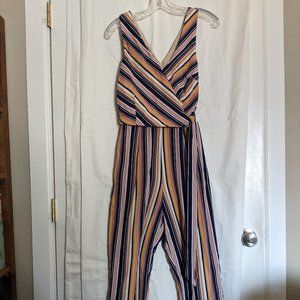 Speechless Wraparound Jumpsuit Summer Stripes NWT